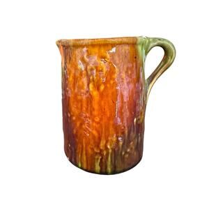 Rare J. B. Owens Zanesville OH Glaze Creamer Pitcher w/Animal Head 1900-1902